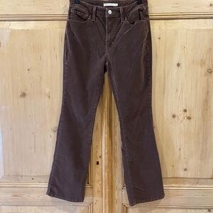Levi's 725 High Rise Bootcut Corduroy Pants Casual Brown Womens 27x28